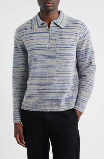 Wax London Alpha Space Dye Quarter Zip Polo Sweater