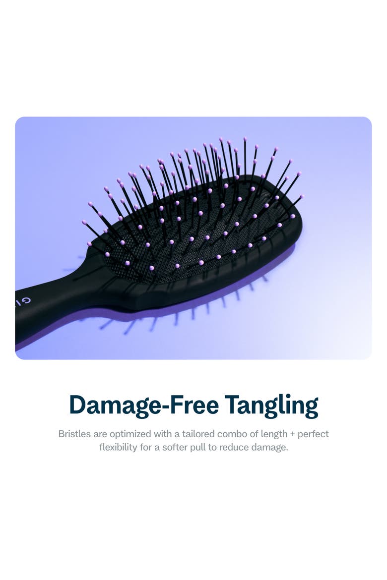 Mini Travel Detangler Brush with Anti-Static, Heat-Resistant & Flexible Nylon Bristle, Alternate, color, Black