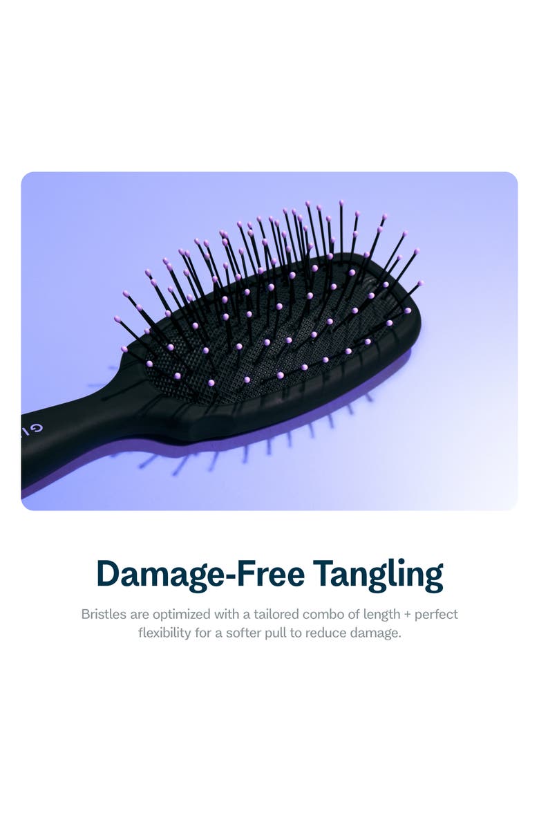 Gimme Beauty Mini Travel Detangler Brush with Anti-Static, Heat-Resistant & Flexible Nylon Bristle, Alternate, color, Black