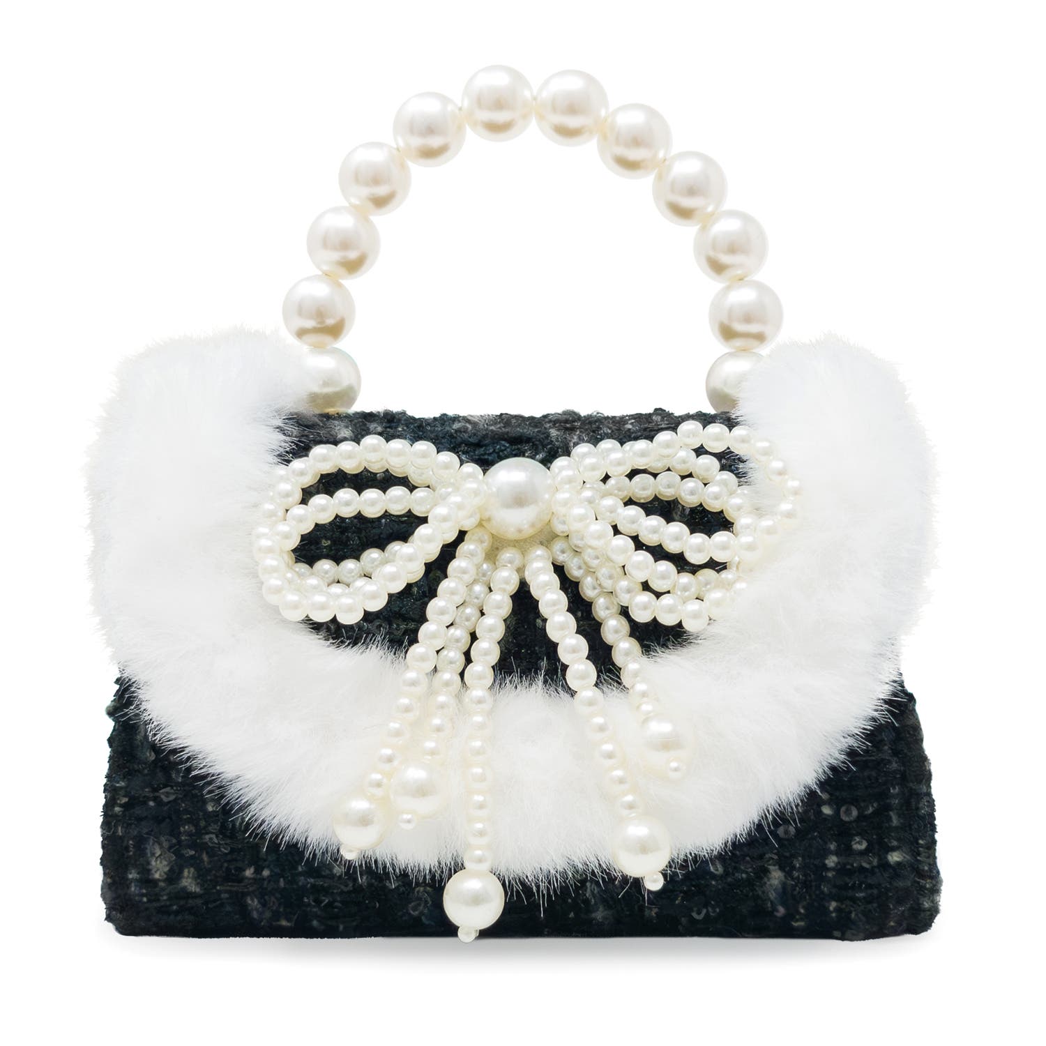 Puttisu Handbag - Pearl Ribbon, Main, color, Noir Tweed