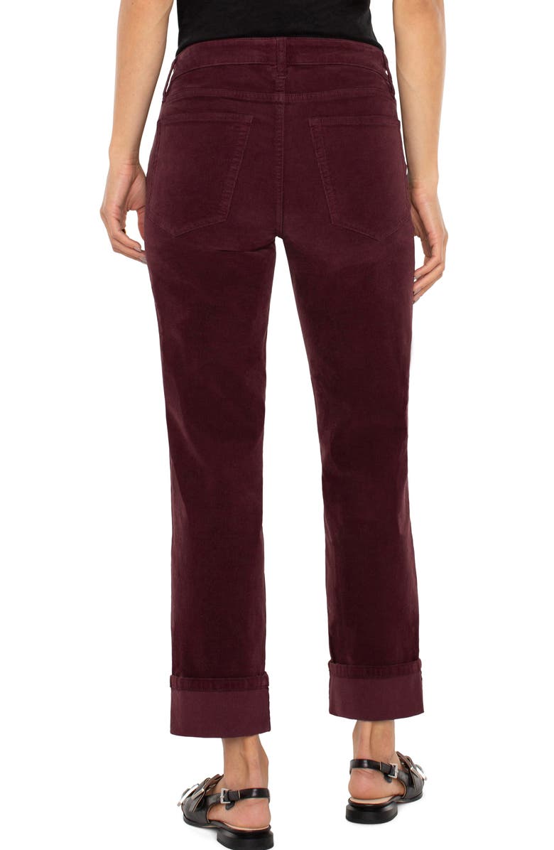 Liverpool Los Angeles Marley Corduroy Girlfriend Pants, Alternate, color, Blackberry