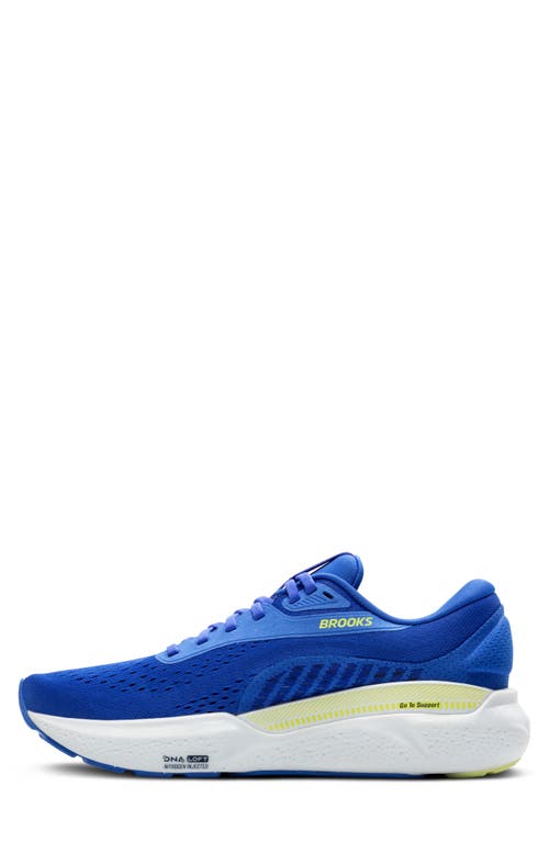 Brooks Adrenaline Gts 24 Running Shoe In Cobalt/neo Yellow/peacoat