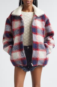 Isabel Marant Étoile Gimoa Buffalo Plaid Virgin Wool Blend Coat