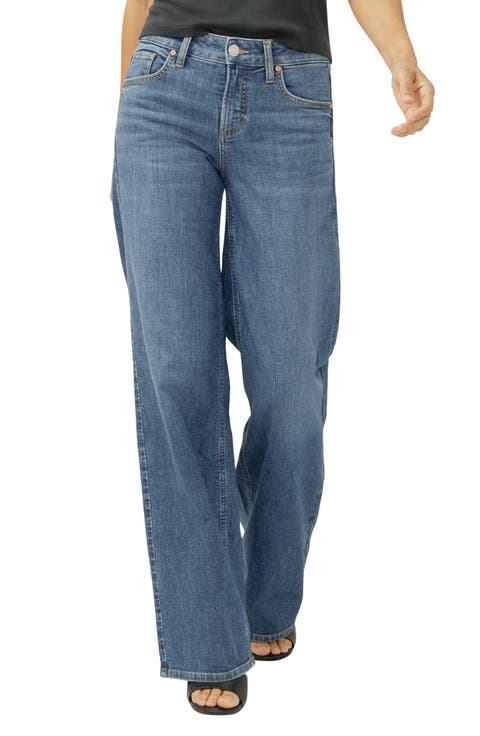 Suki Curvy Mid Rise Wide Leg Jeans (Broydon)