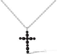 Jessica Simpson Ox Silver Black Cross Necklace