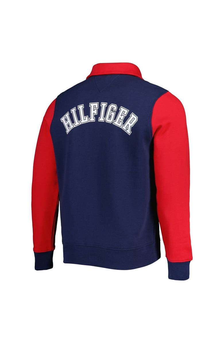 Tommy Hilfiger Men's Tommy Hilfiger Navy/Red New England Patriots Aiden Quarter-Zip Sweatshirt, Alternate, color, Navy