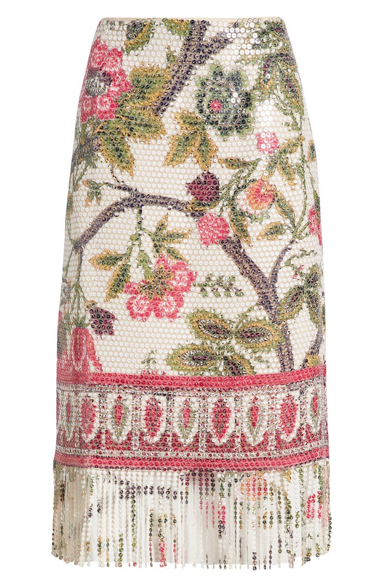 KOBI HALPERIN Vivienne Floral Sequin Skirt, Alternate, color, Ivory Multi