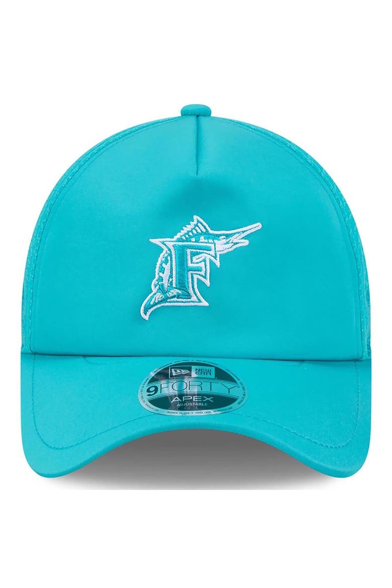 Men's New Era Teal Florida Marlins 2026 Batting Practice Alternate Apex 9FORTY Adjustable Hat, Alternate, color, Teal