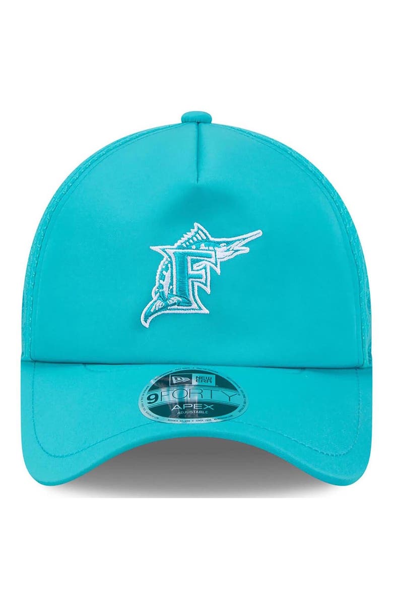 New Era Men's New Era Teal Florida Marlins 2026 Batting Practice Alternate Apex 9FORTY Adjustable Hat, Alternate, color, Teal