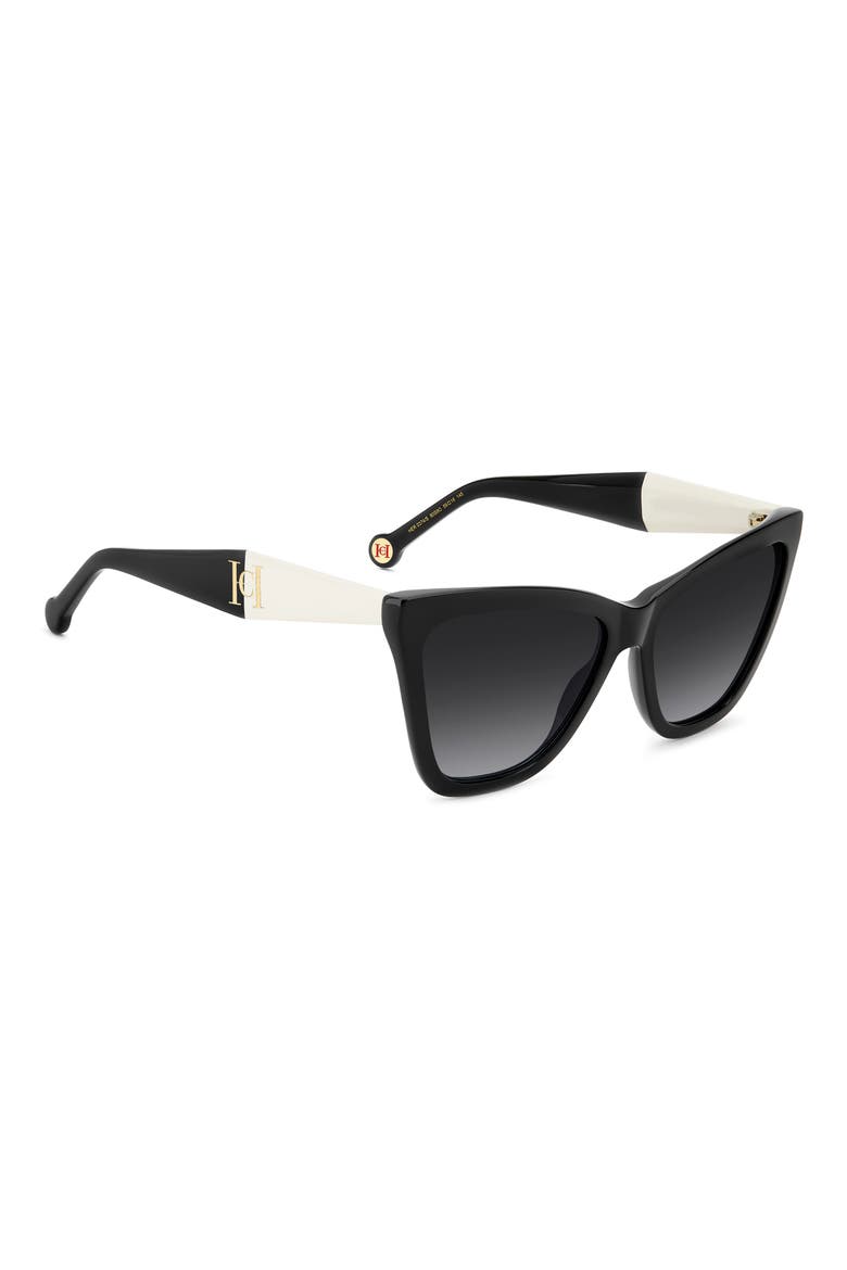 59mm Gradient Cat Eye Sunglasses, Alternate, color, BLACK WHITE/ DARK GREY