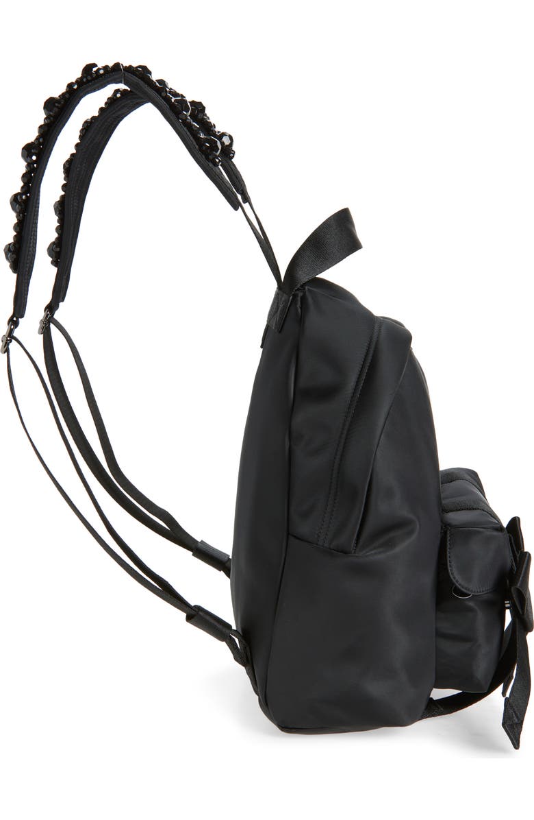 Simone Rocha Bow Front Backpack, Alternate, color, Black/Jet