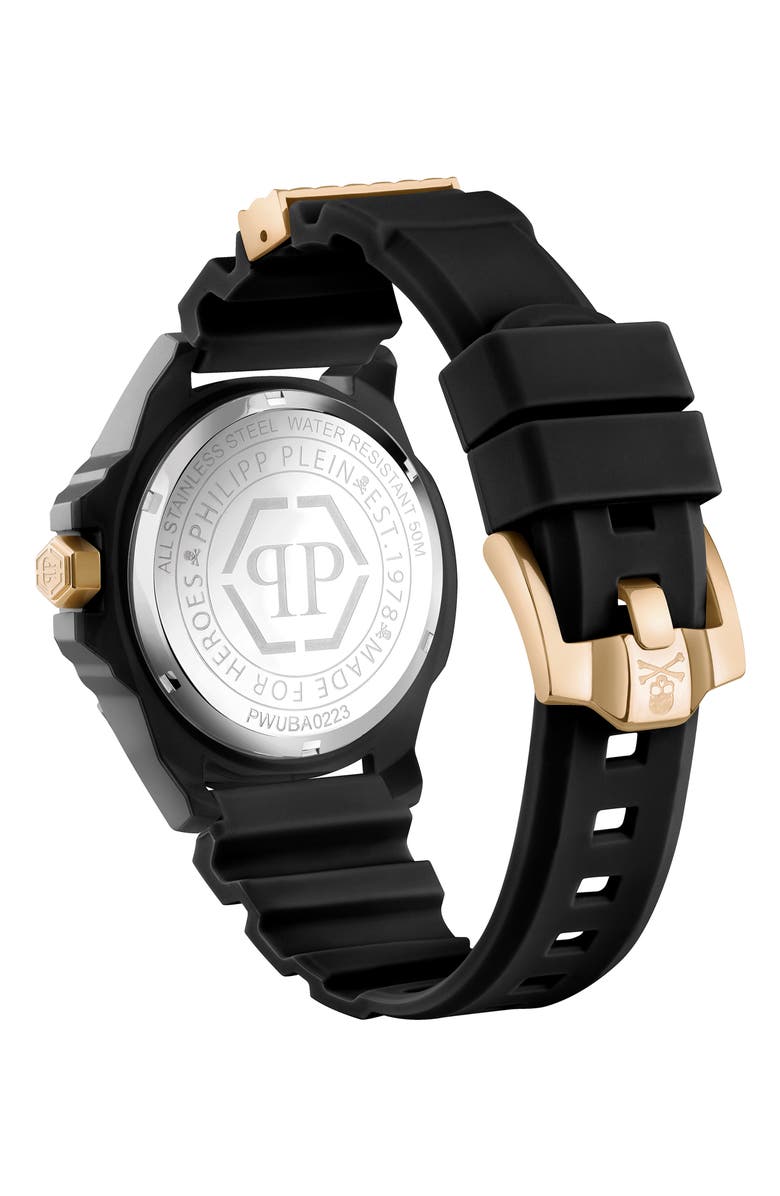 PHILIPP PLEIN The $kull Silicone Strap Watch, 44mm, Alternate, color, 
