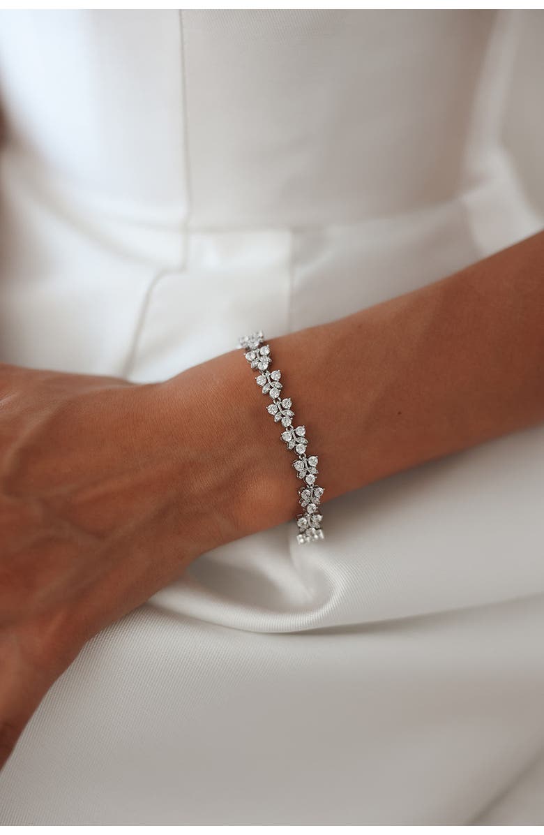 Untamed Petals Charming Crystal Bracelet, Alternate, color, Silver