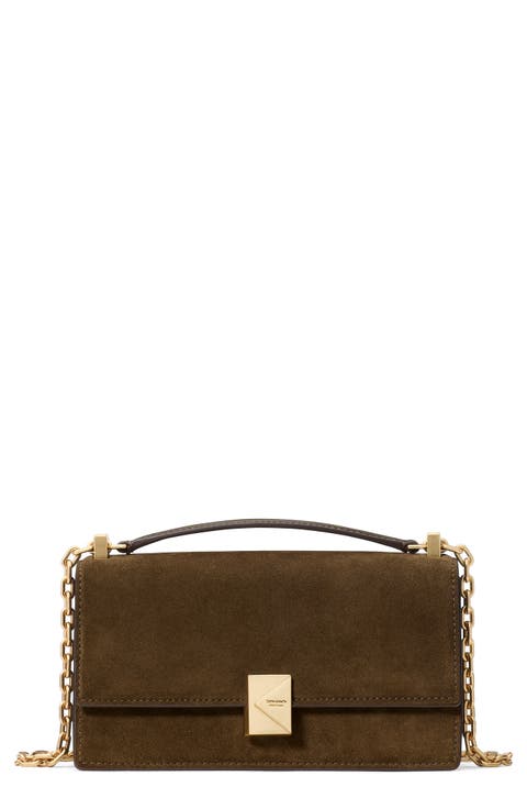 mini deco suede convertible chain crossbody bag
