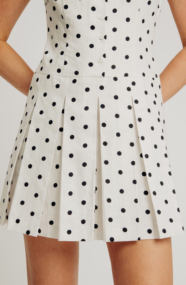 Torn by Ronny Kobo Valerie Polka Dot Minidress, Alternate, color, Ivory Black