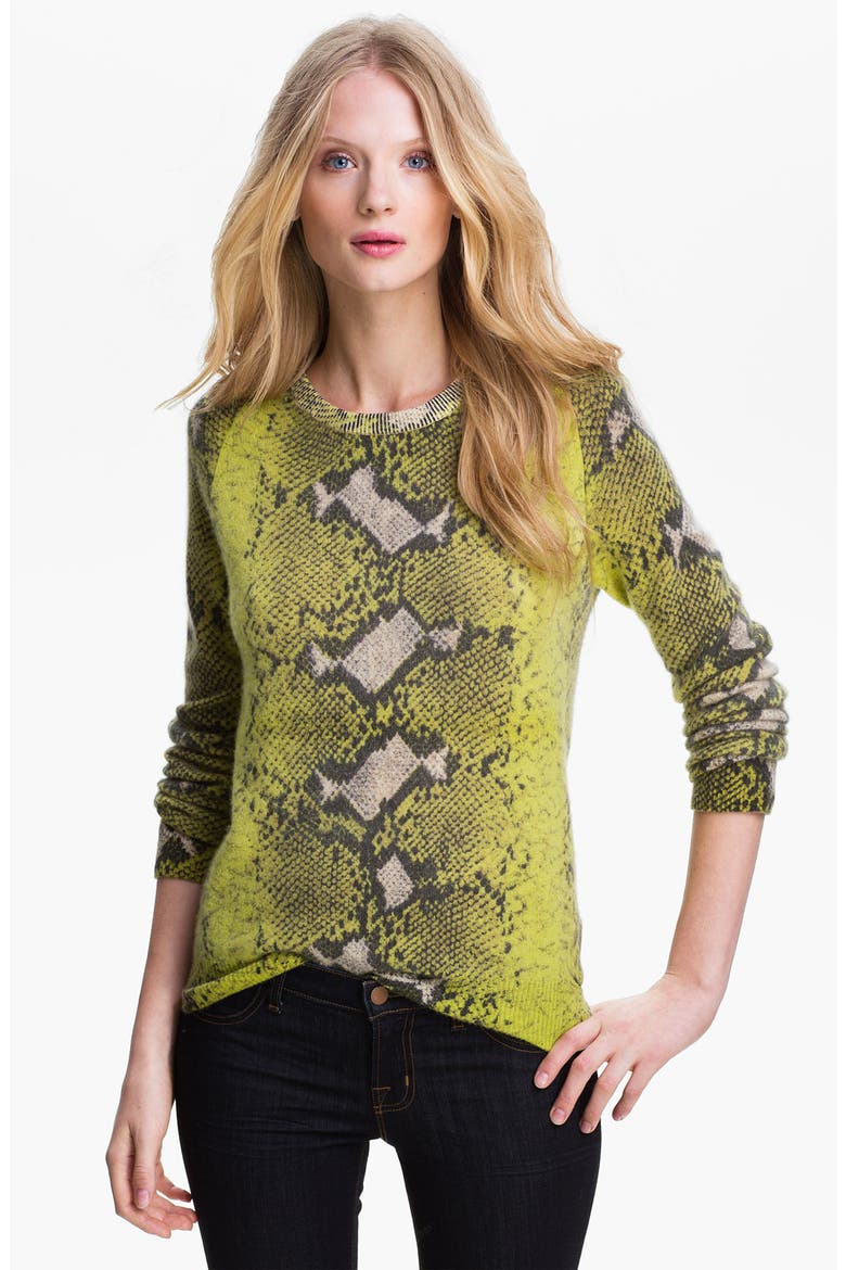 'Sloan' Crewneck Cashmere Sweater, Main, color, BLAZING YELLOW