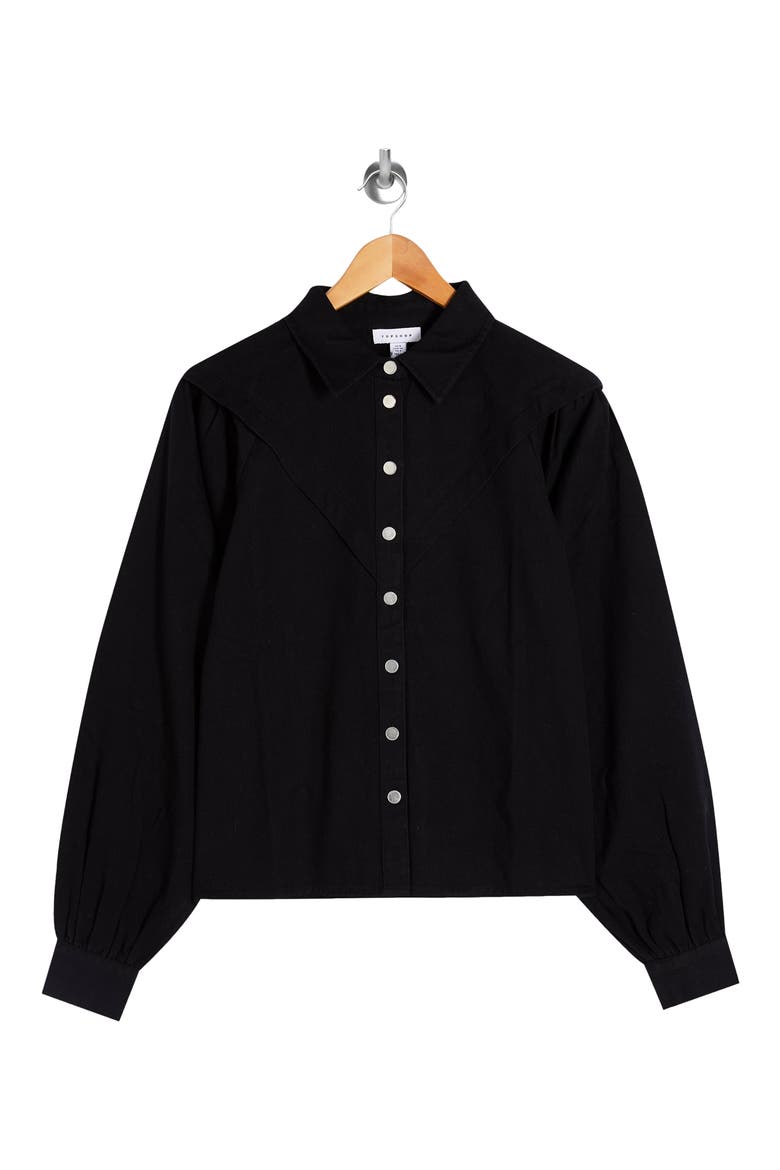 Western Denim Shirt, Alternate, color, BLACK