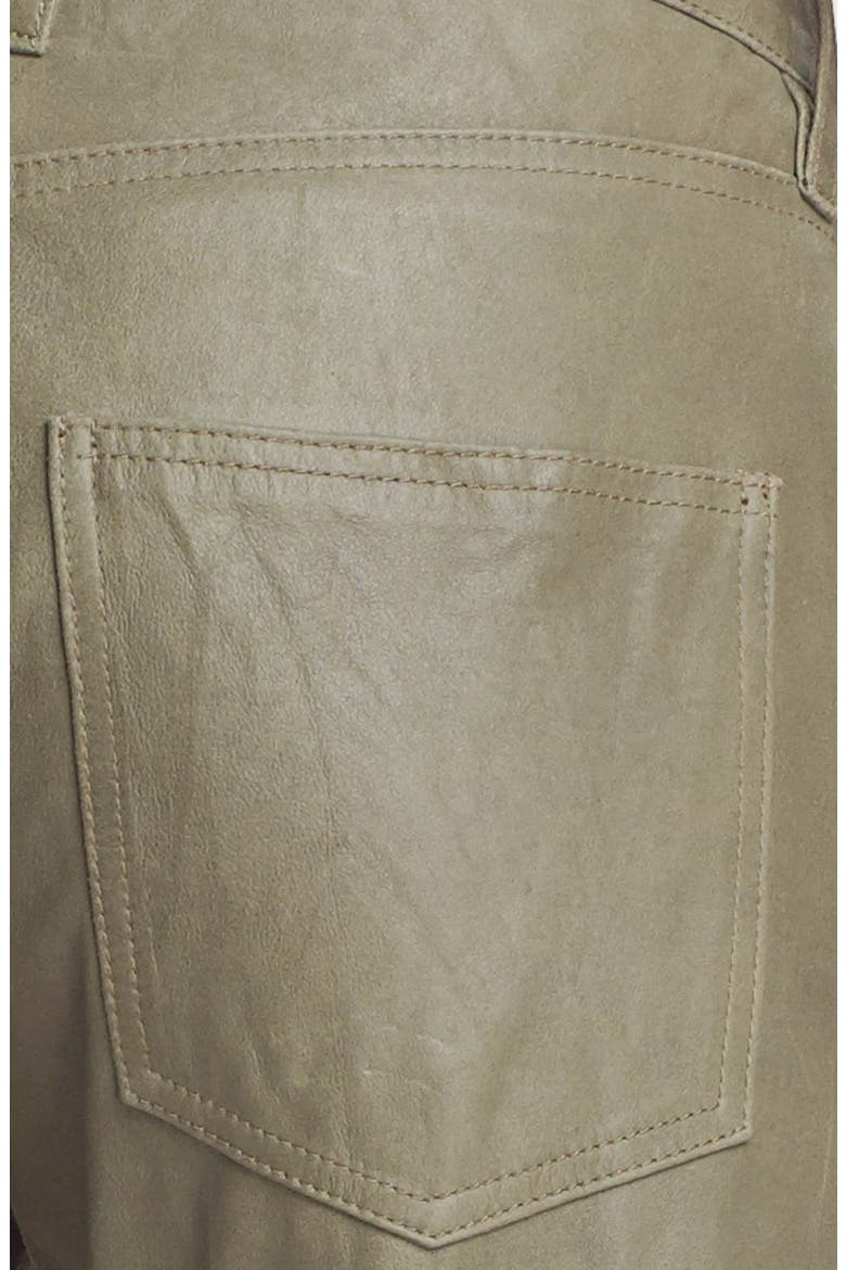 'The Boyfriend' Featherweight Leather Pants, Alternate, color, ARMY GREEN