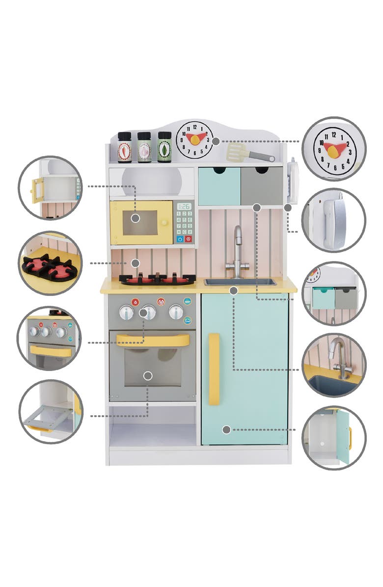 Teamson Kids Little Chef Florence Kitchen Playset, Alternate, color, White/ Green/ Yellow