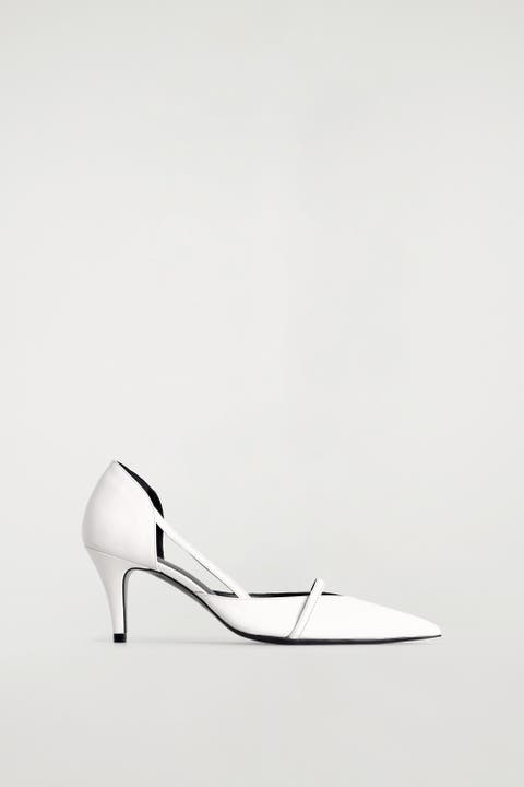 Strap-detail Leather Pumps