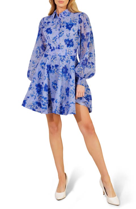 Floral Long Sleeve Shirtdress