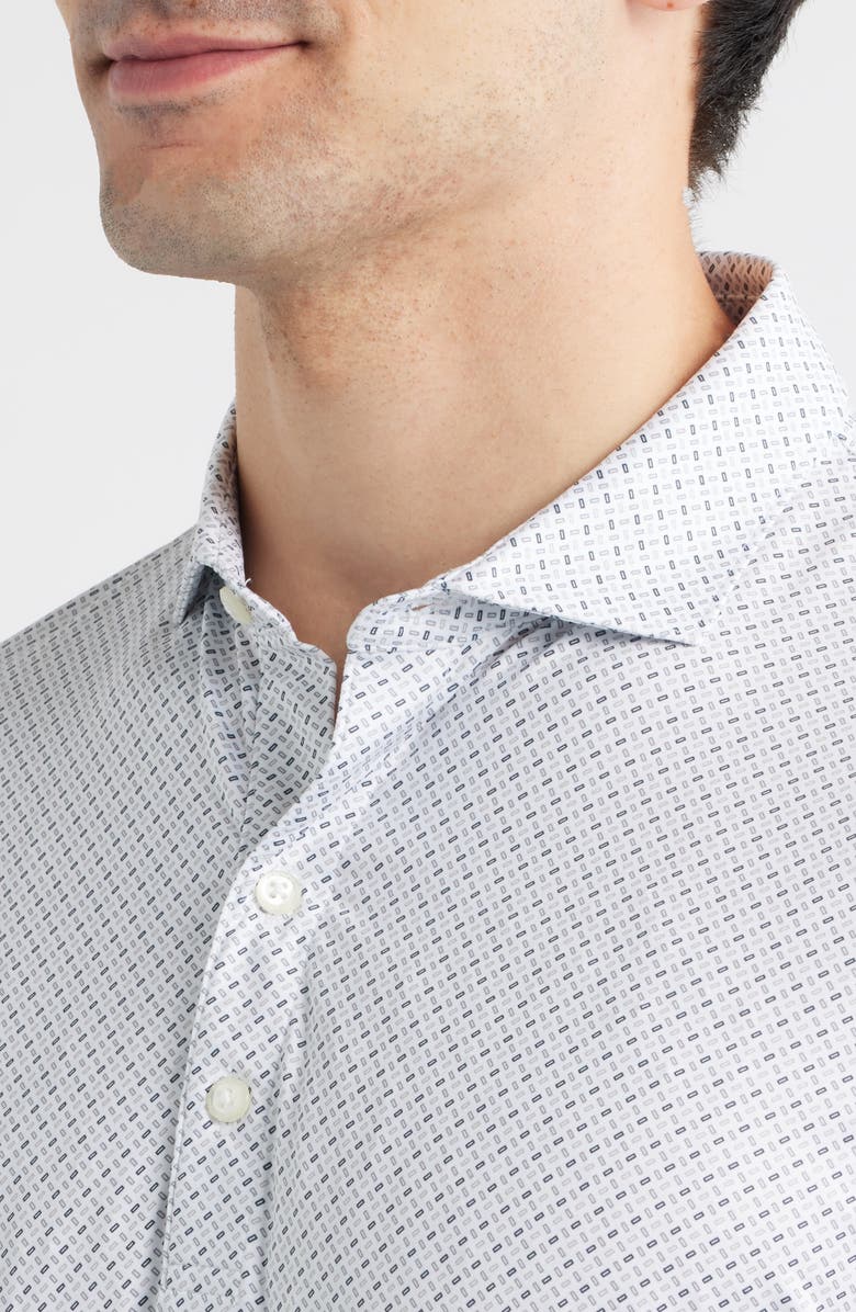 johnnie-O Ralph Geo Print Featherweight Performance Polo, Alternate, color, White