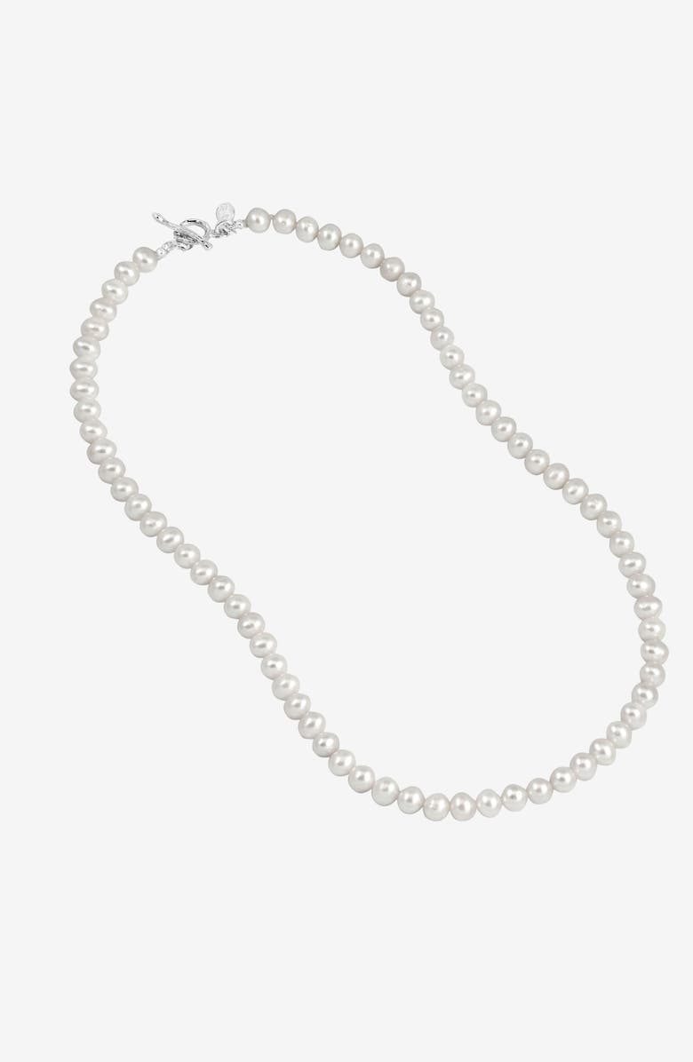 Dower & Hall Timeless White Freshwater Pearl Necklace, Alternate, color, Sterling Silver