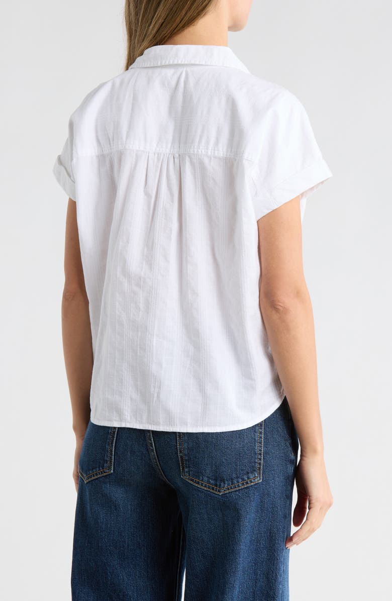 beachlunchlounge Short Sleeve Button Down Shirt, Alternate, color, White