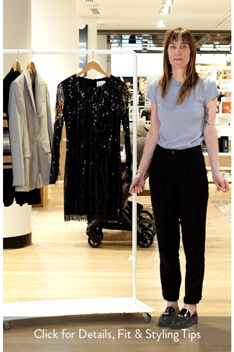 Fringe Sequin Long Sleeve Dress video