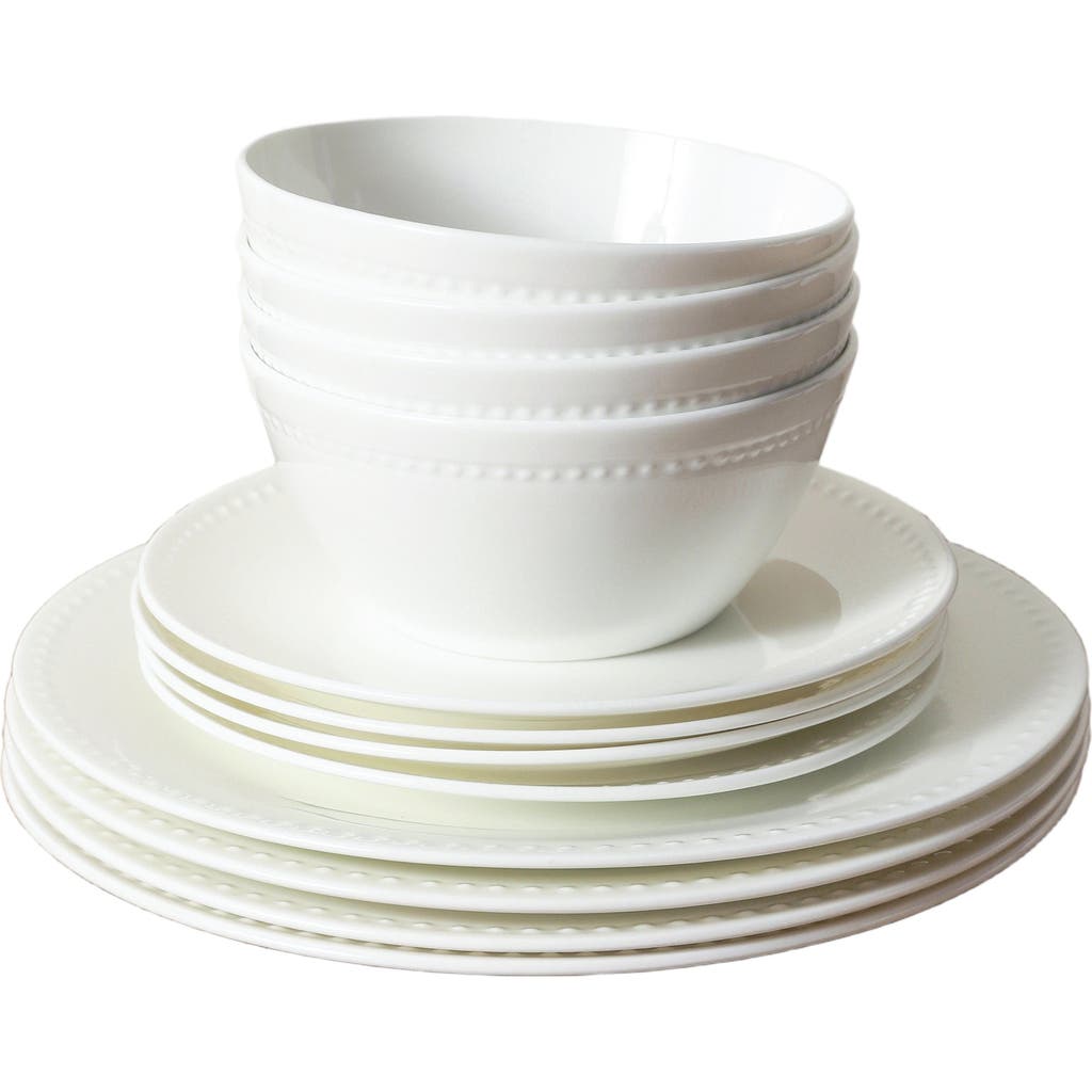 Stone Lain Ava Bone China 16-piece Dinnerware Set In White