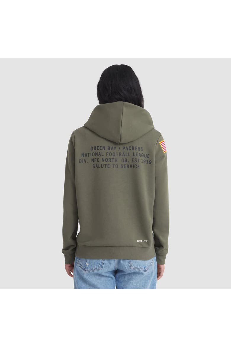 Women's Nike Olive Green Bay Packers 2025 Salute to Service Sideline Standard Issue Dri-FIT Hoodie, Alternate, color, Olive