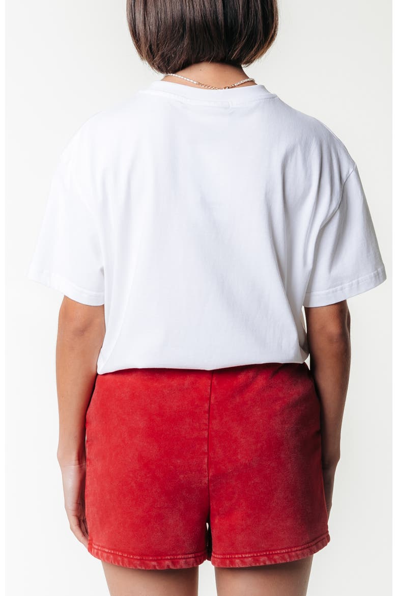 Uni Logo Acid Wash Sweat Short, Alternate, color, Racing Red
