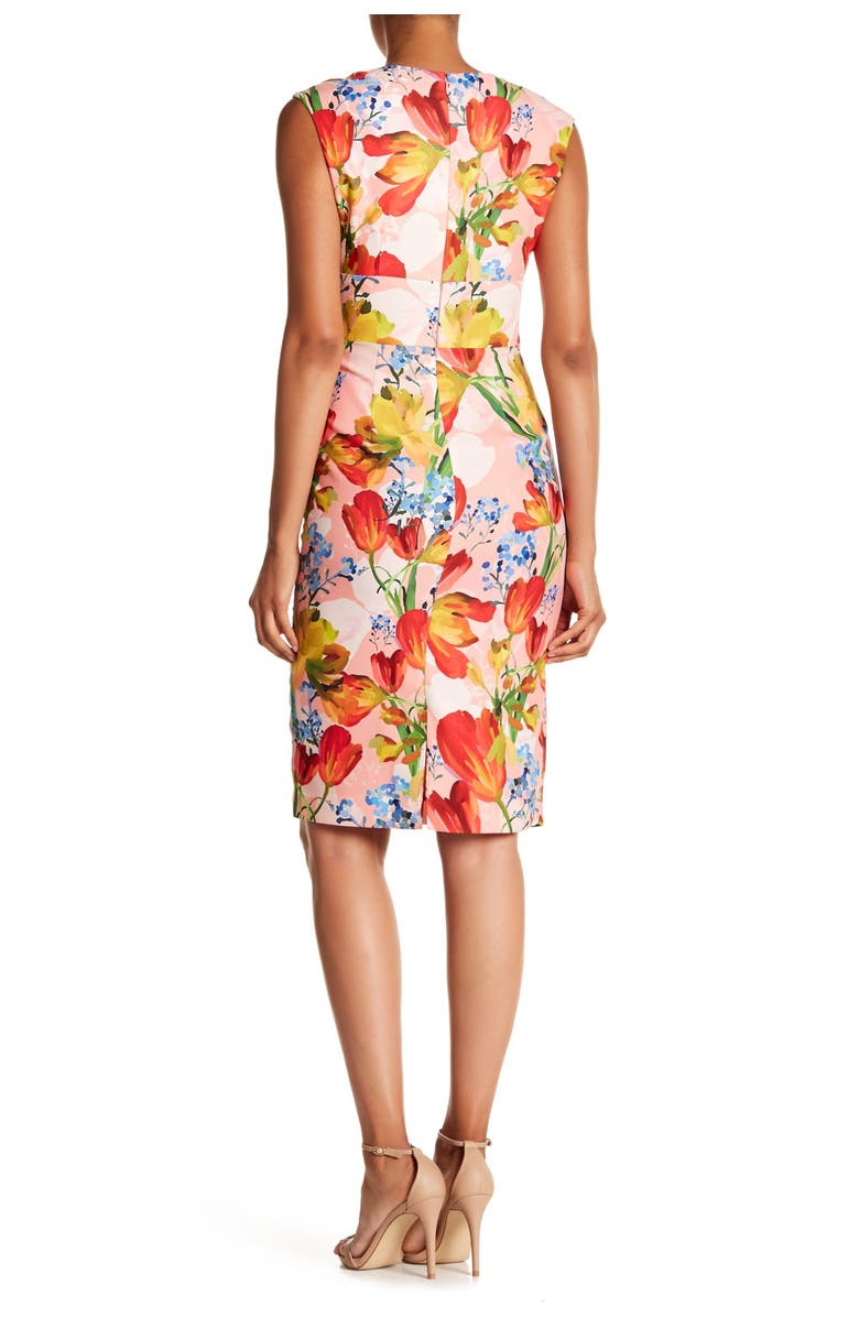 Kay Unger Mixed Floral Print V-Neck Dress, Alternate, color,