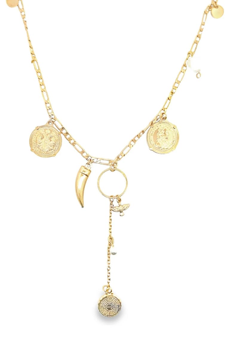 MacRae & Co. x SHARINA Charmed Y Necklace, Main, color, Gold