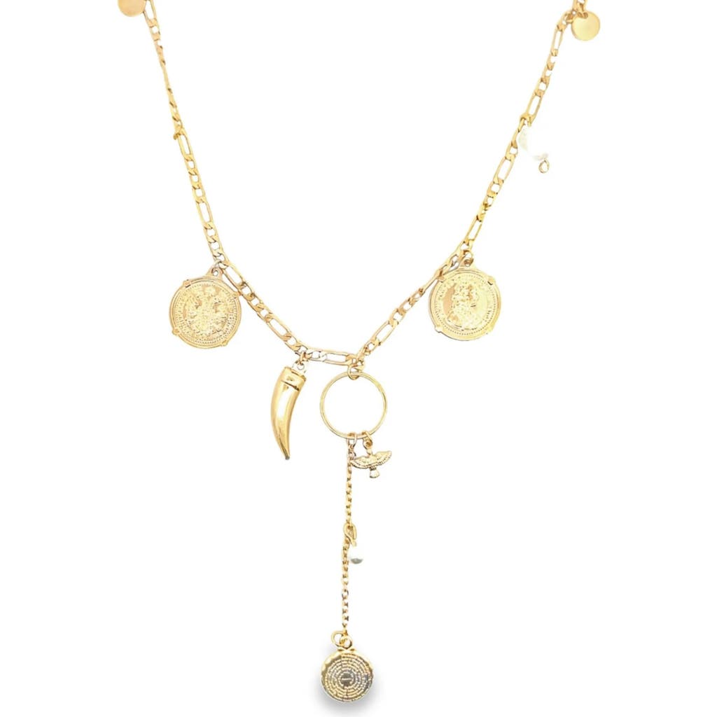 Macrae & Co . X Sharina Charmed Y Necklace In Gold