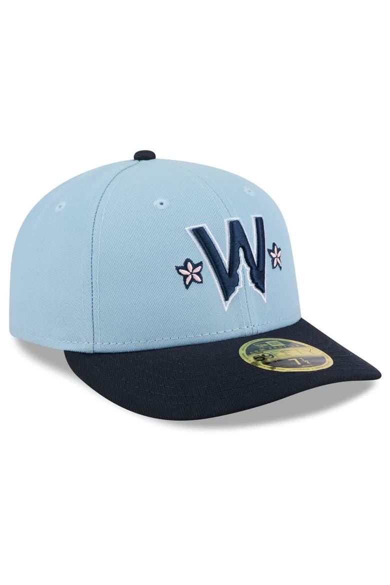 Men's New Era Light Blue/Navy Washington Nationals 2025 City Connect Low Profile 59FIFTY Fitted Hat, Alternate, color, Light Blue