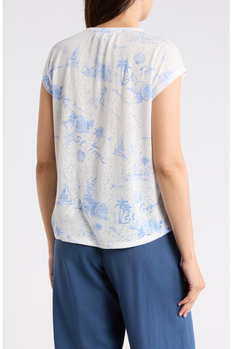 Split Neck Top, Alternate, color, WHITE/ ULTRAMARINE-