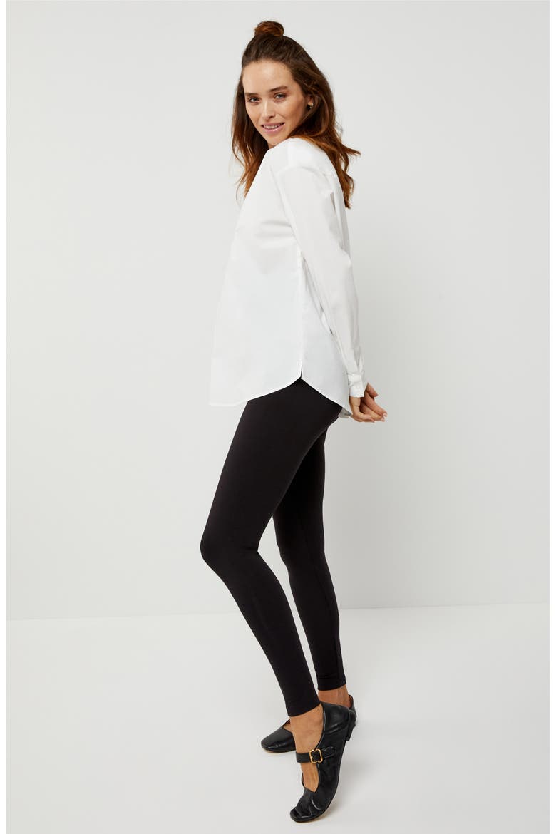Long Sleeve Boyfriend Fit Button-Up Maternity Shirt, Alternate, color, WHITE