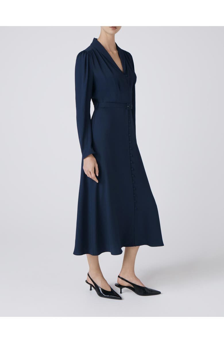Ghost London Elena Crepe Button Through Midi Dress, Alternate, color, Navy