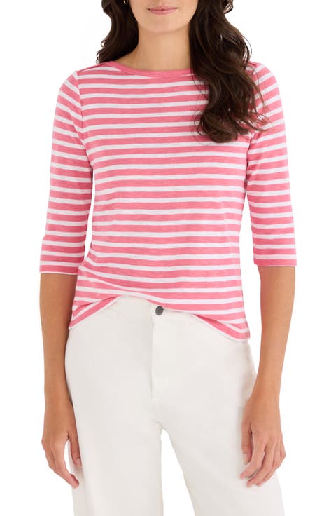 Stripe Boat Neck T-Shirt (Regular & Petite)