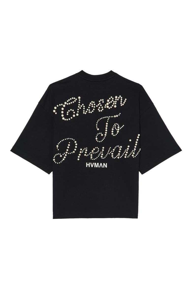 Imitation Pearl Embellished Beauty Graphic T-Shirt, Alternate, color, BLACK
