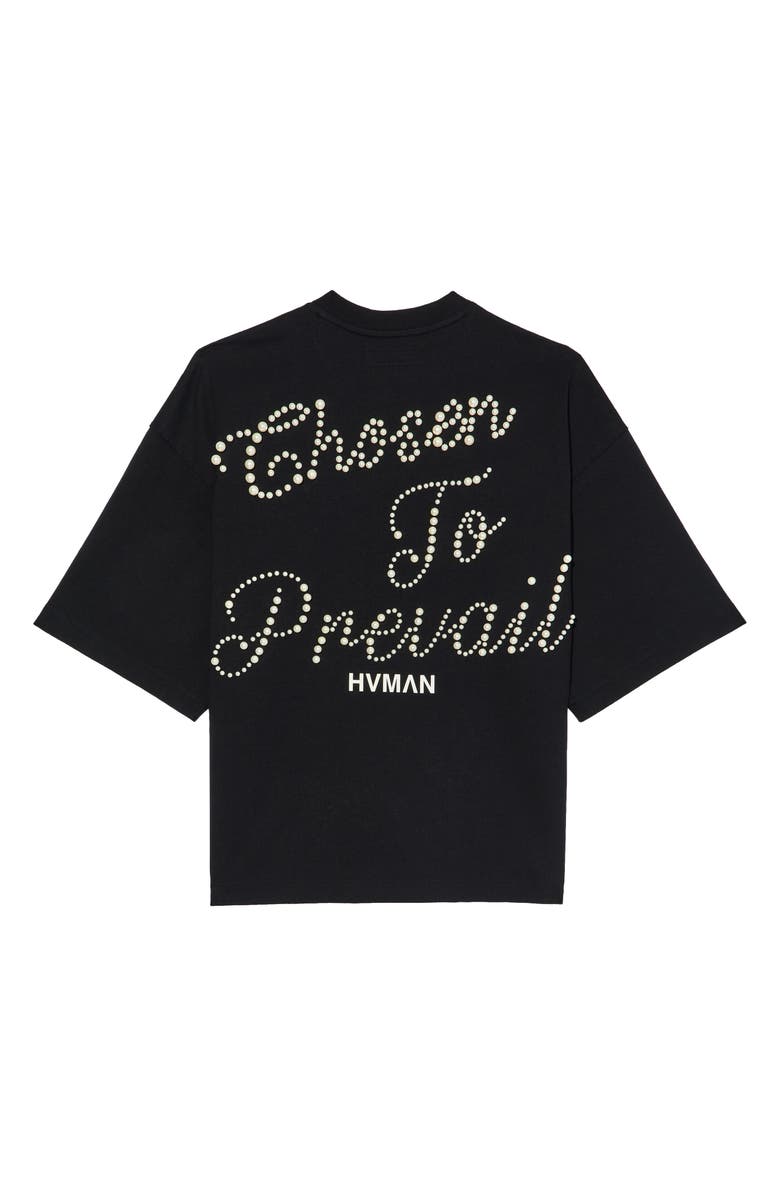 Cult of Individuality Imitation Pearl Embellished Beauty Graphic T-Shirt, Alternate, color, Black