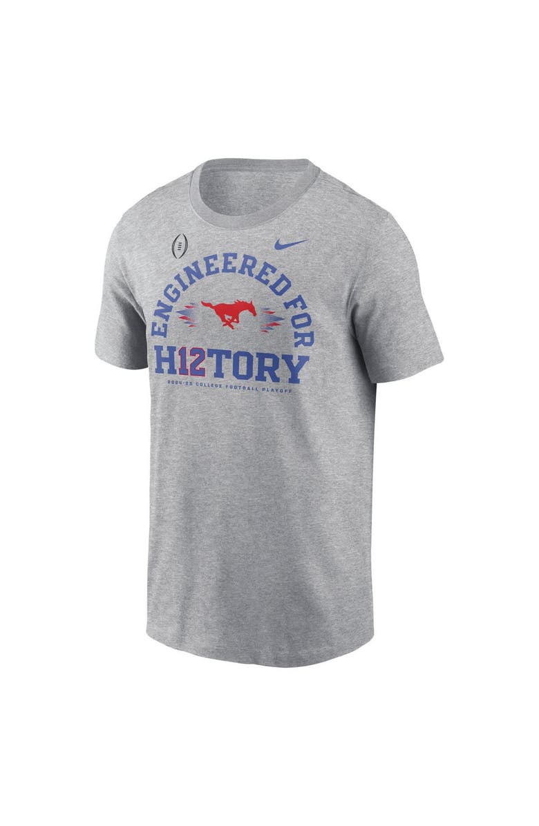 Nike Men's Nike Heather Gray SMU Mustangs 2024 College Football Playoff Engineered for History T-Shirt, Alternate, color, 