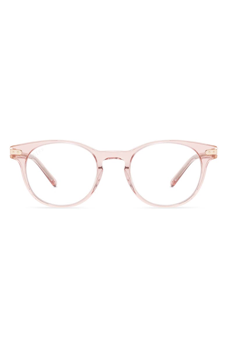 DIFF Tali 48mm Round Optical Glasses, Main, color, Azalea Crystal / Clear