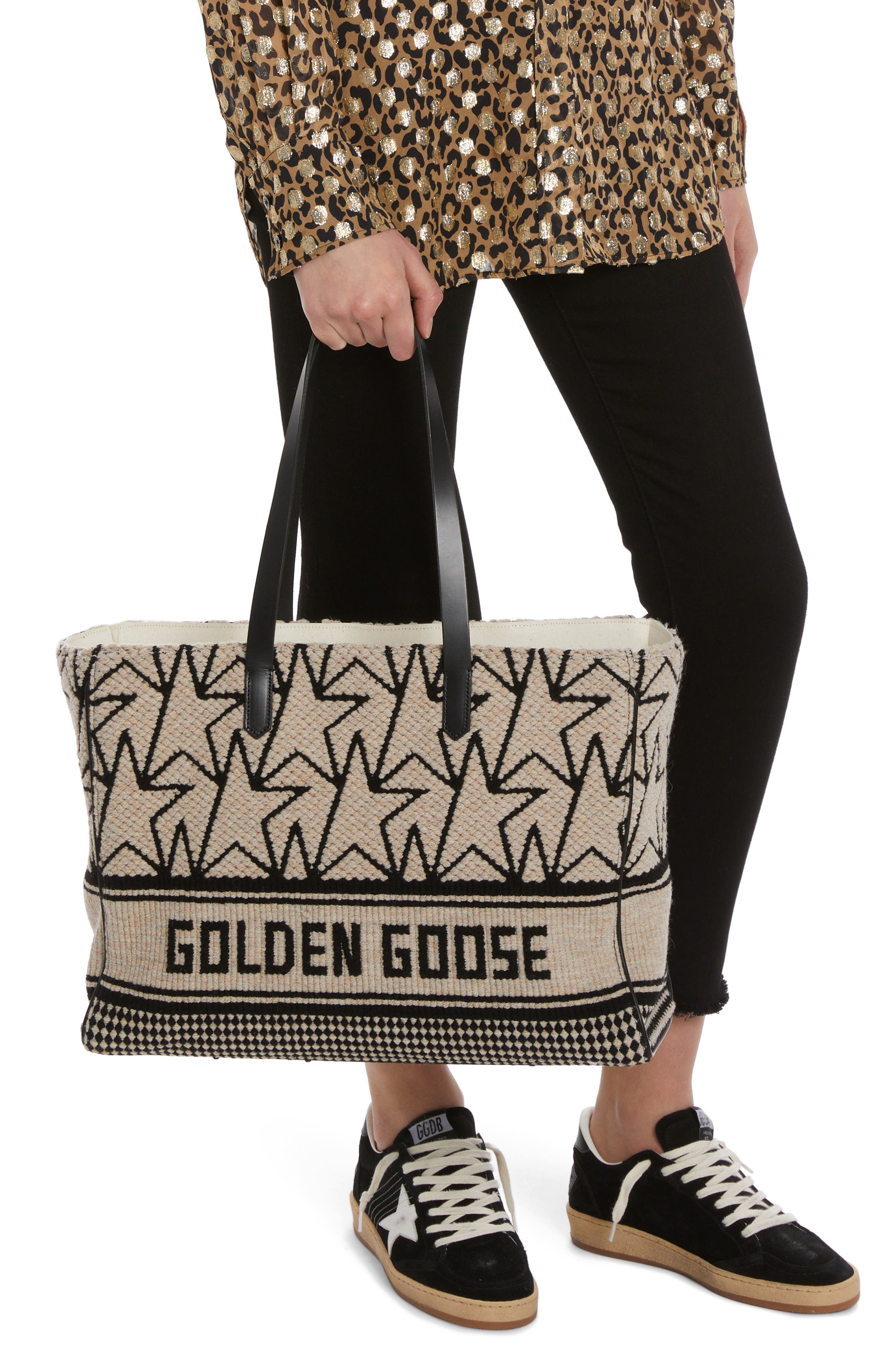 Golden Goose California East/West Wool Blend Knit Tote, Alternate, color, 