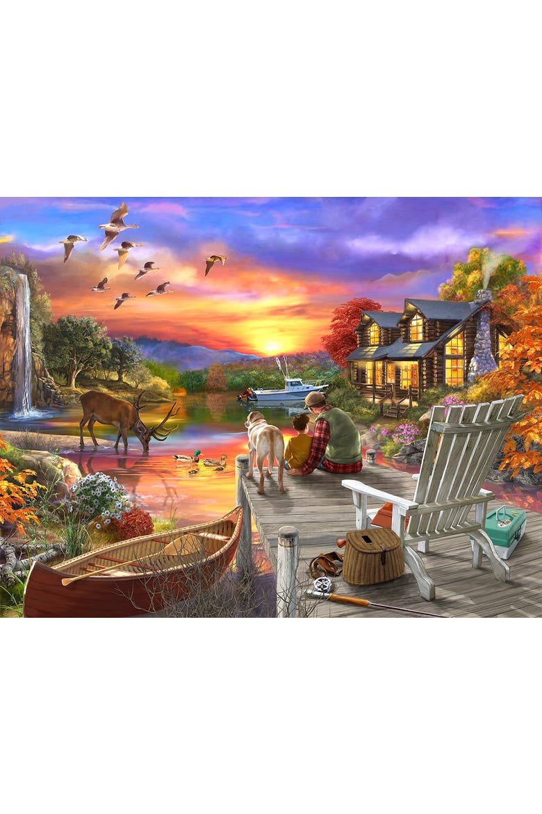 Sunset Cabin 1000 piece Jigsaw Puzzle for Adults Large Pieces, Alternate, color, Multicolor