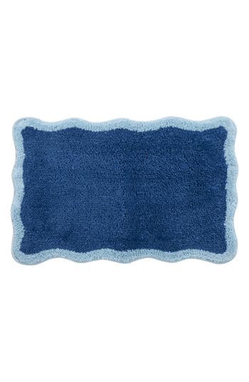 Vcny Home Scalloped Edge Tufted Bath Mat In Transparent
