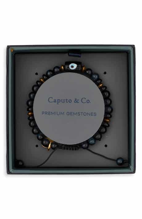 Men's Murano Evil Eye Tiger Eye Bead Bracelet