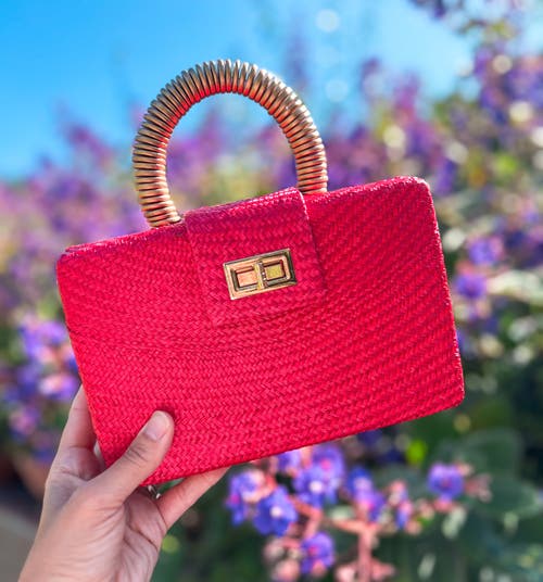 Soli & Sun The Gracie Woven Buntal Straw Clutch Bag In Multi