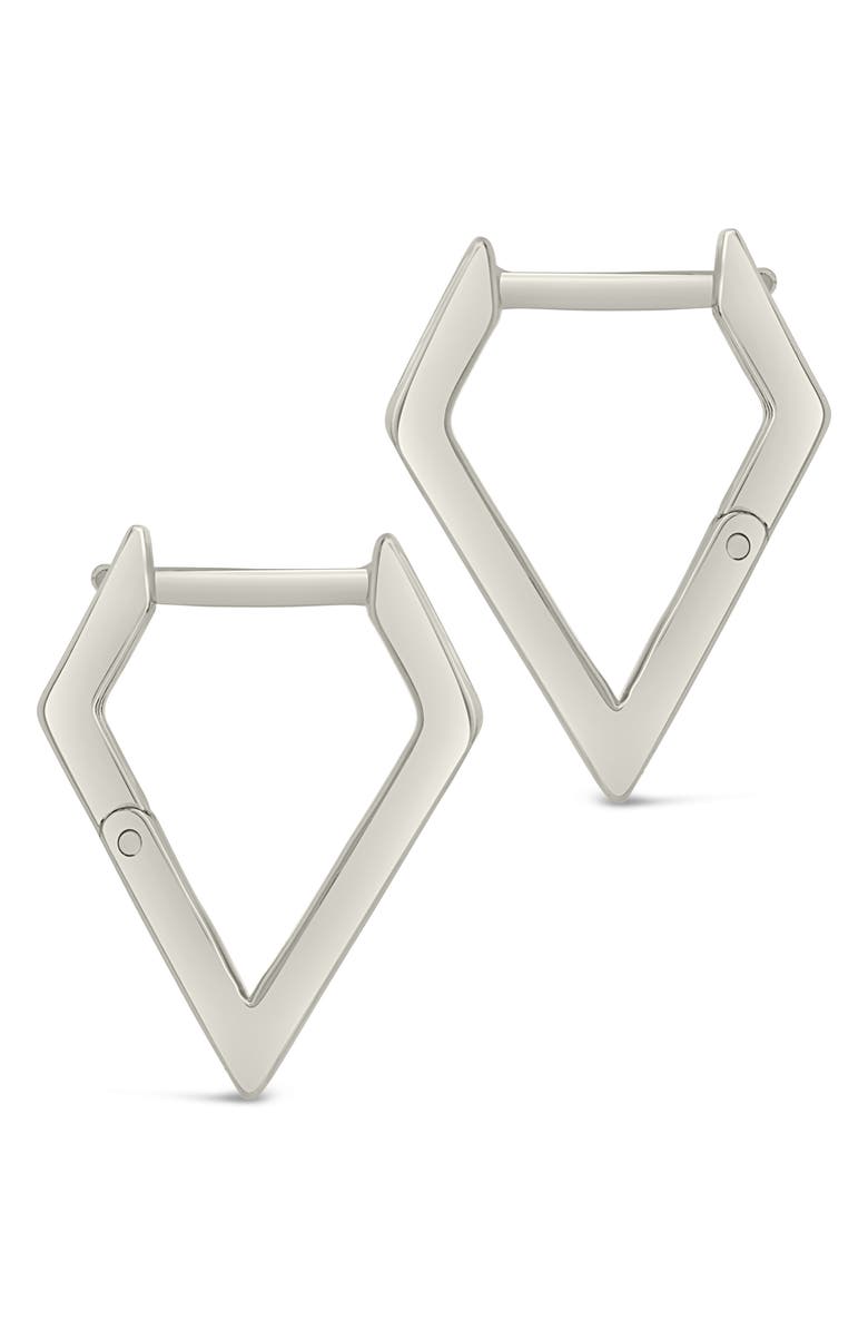 Sterling Forever Katalina Cubic Zirconia Hoop Earrings, Alternate, color, Silver